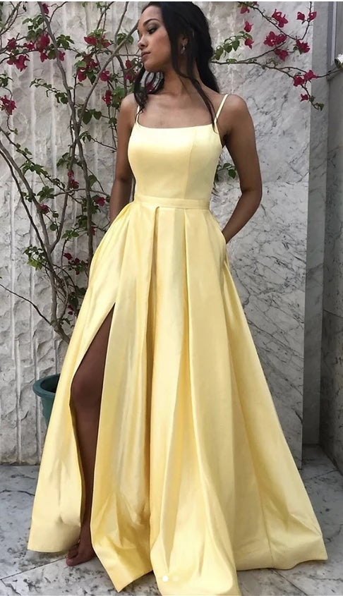 dress prom yellow